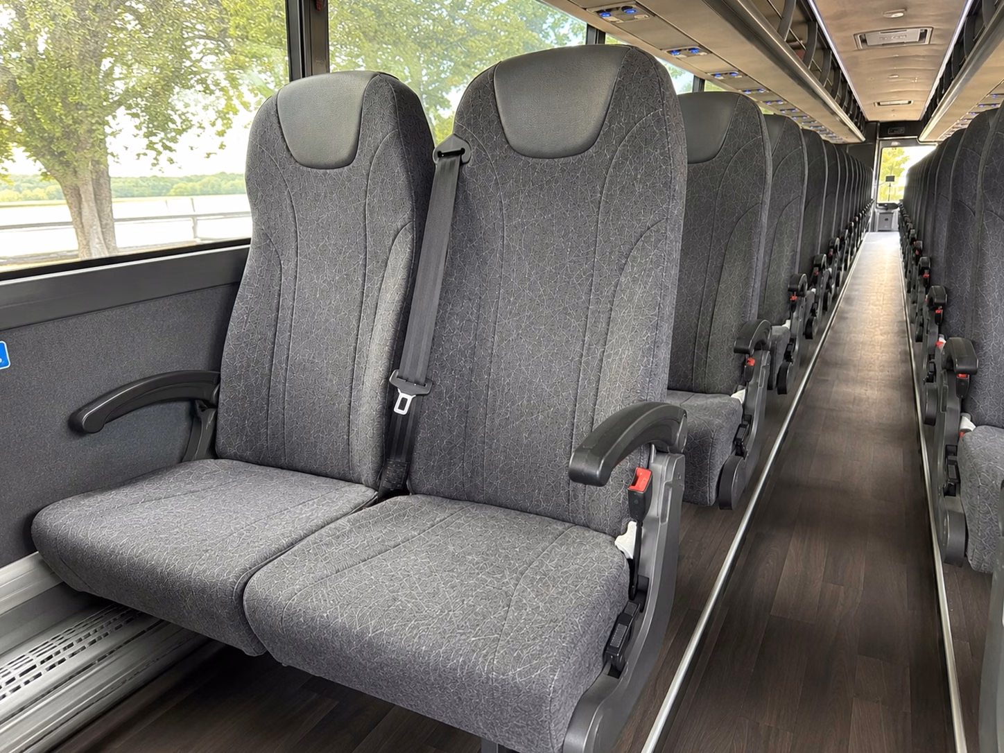 clarksville charter bus rental interior